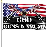 Trump 2024 Flag 3x5 Outdoor God Guns and Trump Flag 150D Premium Polyester Trump US American Patriotic Eagle Flags with Brass Grommets for Outdoor Indoor Room Wall