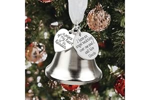 TRESNAF Loss of Uncle Christmas Bell Memorial Ornament A Piece of My Heart is in Heaven Sympathy Bereavement Gifts Angel Ornaments for Christmas Tree Hanging with Silk Ribbon & Red Gift Box