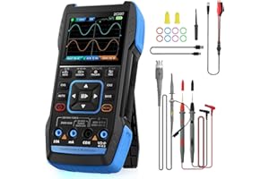 GOLDCHAMP 3 in 1 Handheld Oscilloscope Multimeter DDS Generator with 2 Channels, 10000 Counts, 10MHz Bandwidth, 50MSa/s Sampling Rate, AC/DC, Voltage, Current, Capacitance, Resistance, Diode, Continuity Test