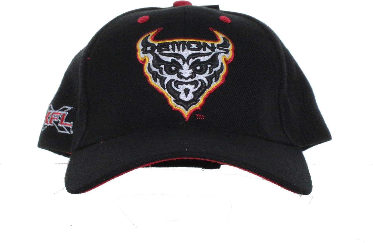XFL San Francisco Demons Vintage Team Logo and XFL Logo on Black Adjustable Hat at Amazon