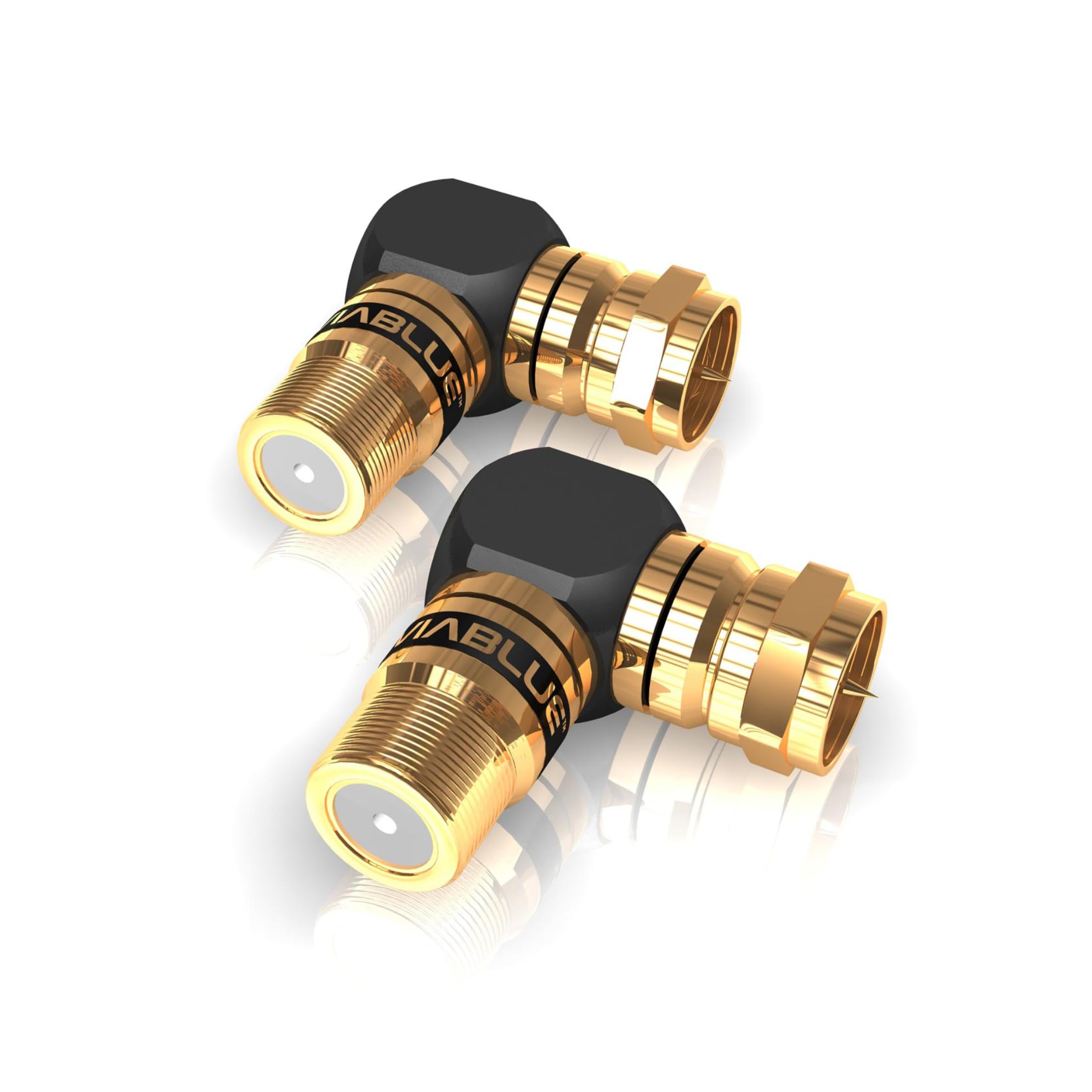 VIABLUE XS SAT ADAPTER 90° * 2 Stück Adapter * 24 Karat echtvergoldet