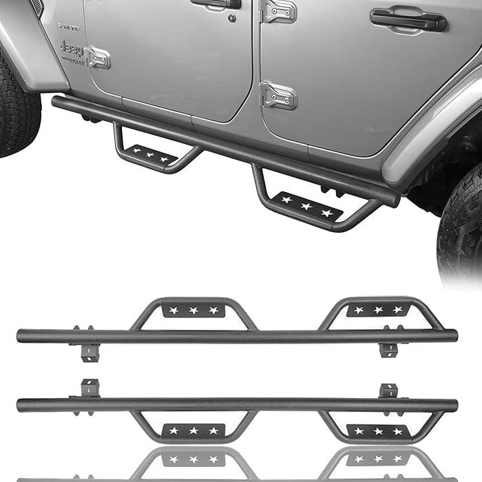Buy RODEO TRAIL Wrangler JL Steel Side Steps Slider Rails Running
