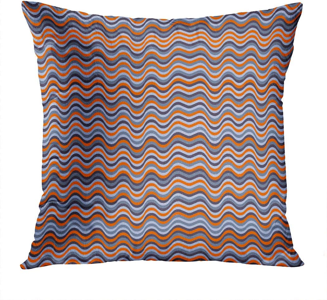 Llsty Throw Pillow Covers 16 x 16 inches Vintage Wavy Stripes Background Waves Curve