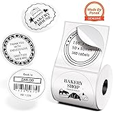 M110 Label 1.96" x 1.96" (50x50 mm), Compatible with Label Maker M110/ M100/ M220/ N20/ M120//M421/241BT/243BT, 140 Labels/Roll, Multi-Purpose Adhesive Circle Thermal Labels, Black on White