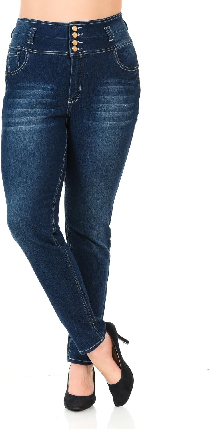 Pasion Women's Jeans - Plus Size - High Waist - Push Up - Style N606