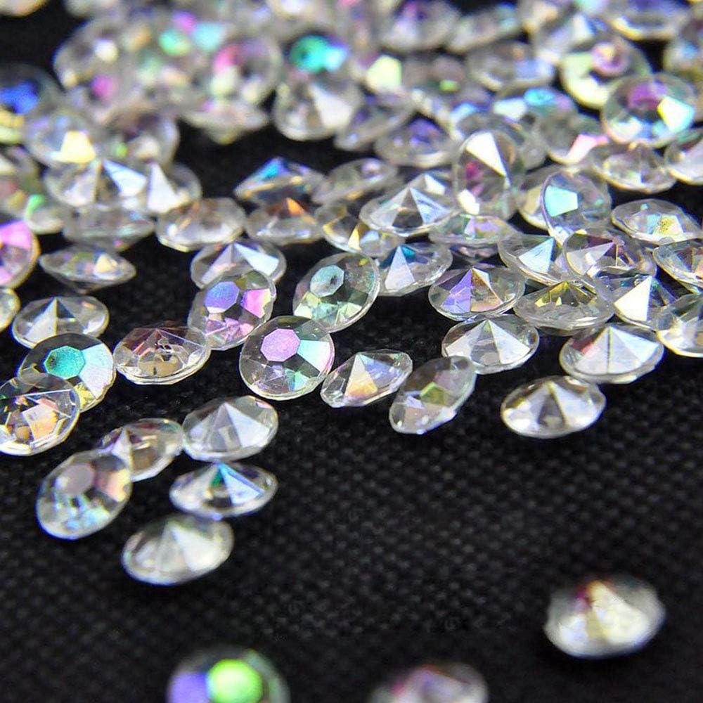Vase Fillers - craftjoje 4.5MM 10000pcs Wedding Table Scattering Crystals Acrylic Diamonds Wedding Bridal Shower Party Decorations Vase Fillers (4.5mm, Colorful Transparent)