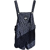 SOLY HUX Women's Corduroy Leopard Rompers Y2k Cheetah Print Sleeveless Short Overalls Jumpsuit