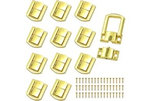 ASAMUYU 12 Pieces Hasp Latch Catch Lock, Metal Buckle Lock for Box Decoration(Gold)
