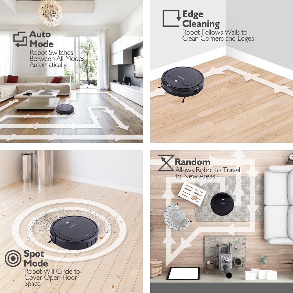 Hardwood Floor White Thin Robotic Auto Home Sweeper Vac for Clean Tile Low Profile Robot Vacuum