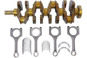 YQABLE Crankshaft 23111-2G200 Connecting Rod 23510-2G540 Main Connecting Rod Bearing with Thrust Washer Compatible for Hyundai Sonata Santa Fe Kia Optima 2.4L