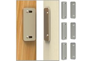 SUEMISI Ultra Thin Cabinet Magnets Door Catch,Cabinet Adhesive Drawer Latch,Cabinet Magnetic Catch for Kitchen,Closet Door,Cupboard Wardrobe,Sliding Door Closure,No-Gap Design,Black 4 Pack (White 4PCS)
