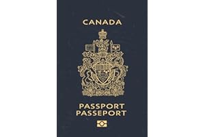 Canada Passport Notebook journal: 120 lined pages each page has vintage stamp from around the world