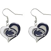 aminco NCAA unisex-adult Swirl Heart Earrings