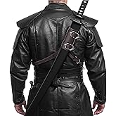 Sword Back Holster, Holder Katana Leather Sword Carry Case Shoulder Frog Belt Adjustable Sheath for Hero Anime Costume Halloween Cosplay Costume Medieval Renaissance Warrior