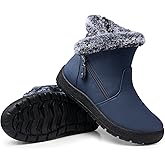 SHIBEVER Winter Boots for Women Waterproof: Womens Snow Boots Warm - Ankle Fur Lined Booties - Insulated Winter Shoes