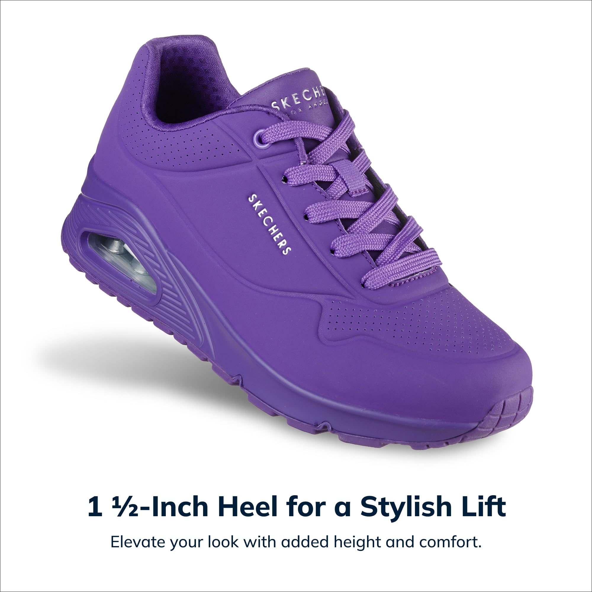 Skechers Women's Uno-Night Shades Sneaker Cooled Memory Foam, Skech-Air Midsole, Durabuck Upper