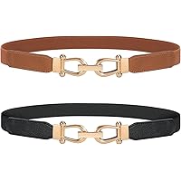 2889 3 Pack Women Stretchy Waist Belt Retro Elastic Skinny For Ladies JASGOOD 3 Pack Slim Women Belts, Retro Elastic Stretchy  main image 4