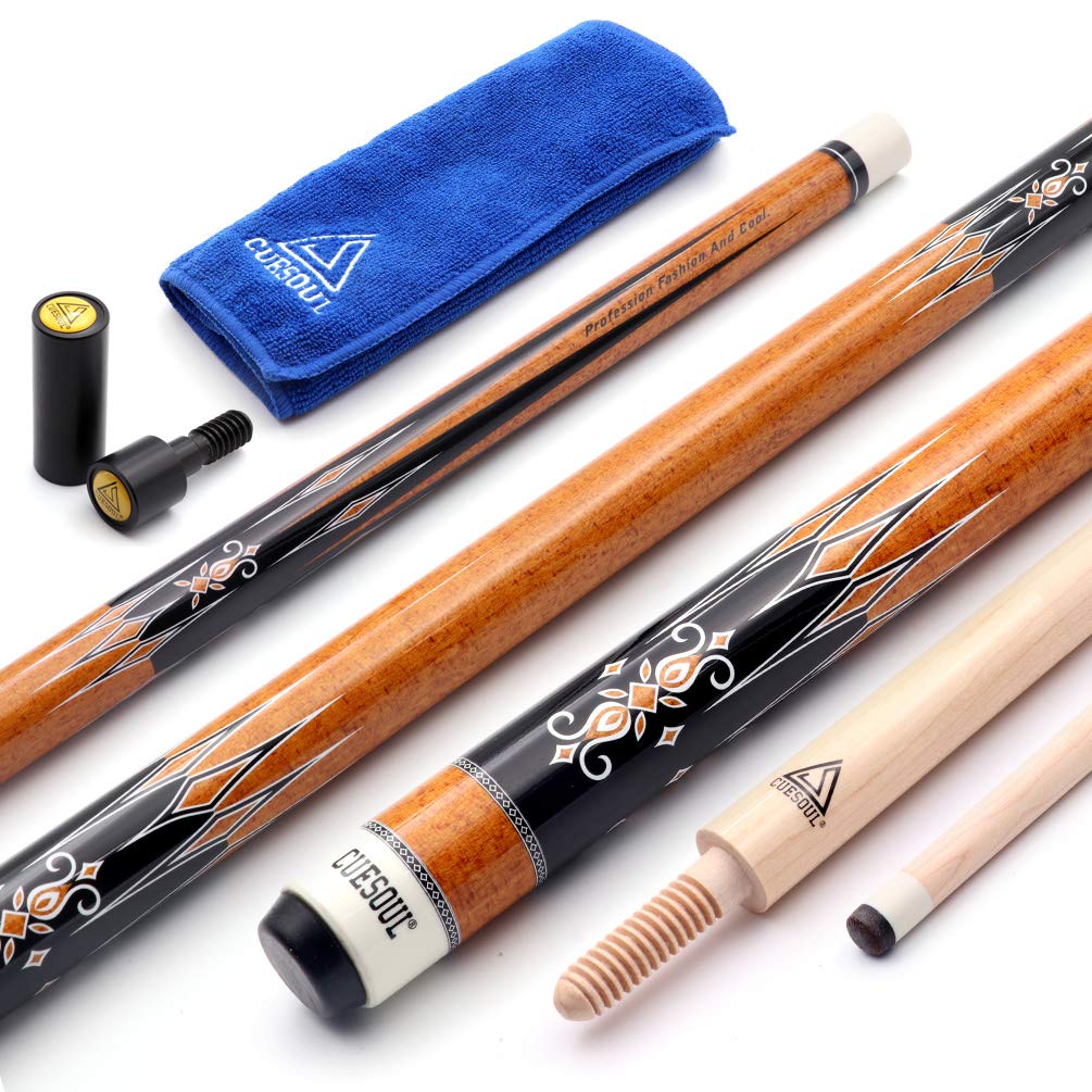 CUESOUL 3 Cushion Carom Billiard Cue 56 inch Weight 18oz,Wooden Joint System（CSCC-KL218）