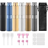 Lulupack Travel Perfume Bottle Refillable, 8ml Cologne Spray Atomizer, 6PCS | Small fragrance refill sprayer, empty decant container, twist up, leak-proof, portable, mini size, for men &amp; women, TSA