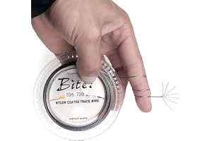 ANNIBBY 5LB-280LB 7 Strands Stainless Steel Wire Leader Nylon Coated-32.8ft Fishing Leader with 10pcs Crimp Sleeves