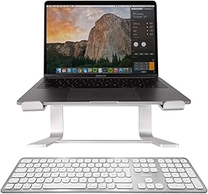 Macally Bluetooth Wireless Keyboard for Mac and an Ergonomic Laptop Stand, Improve Your Posture