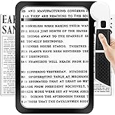 Delixike 5X Large Magnifying Glass with Light,Page Magnifier with 48 Anti-Glare Dimmable LEDs,3 Color Lighting Modeds for Low