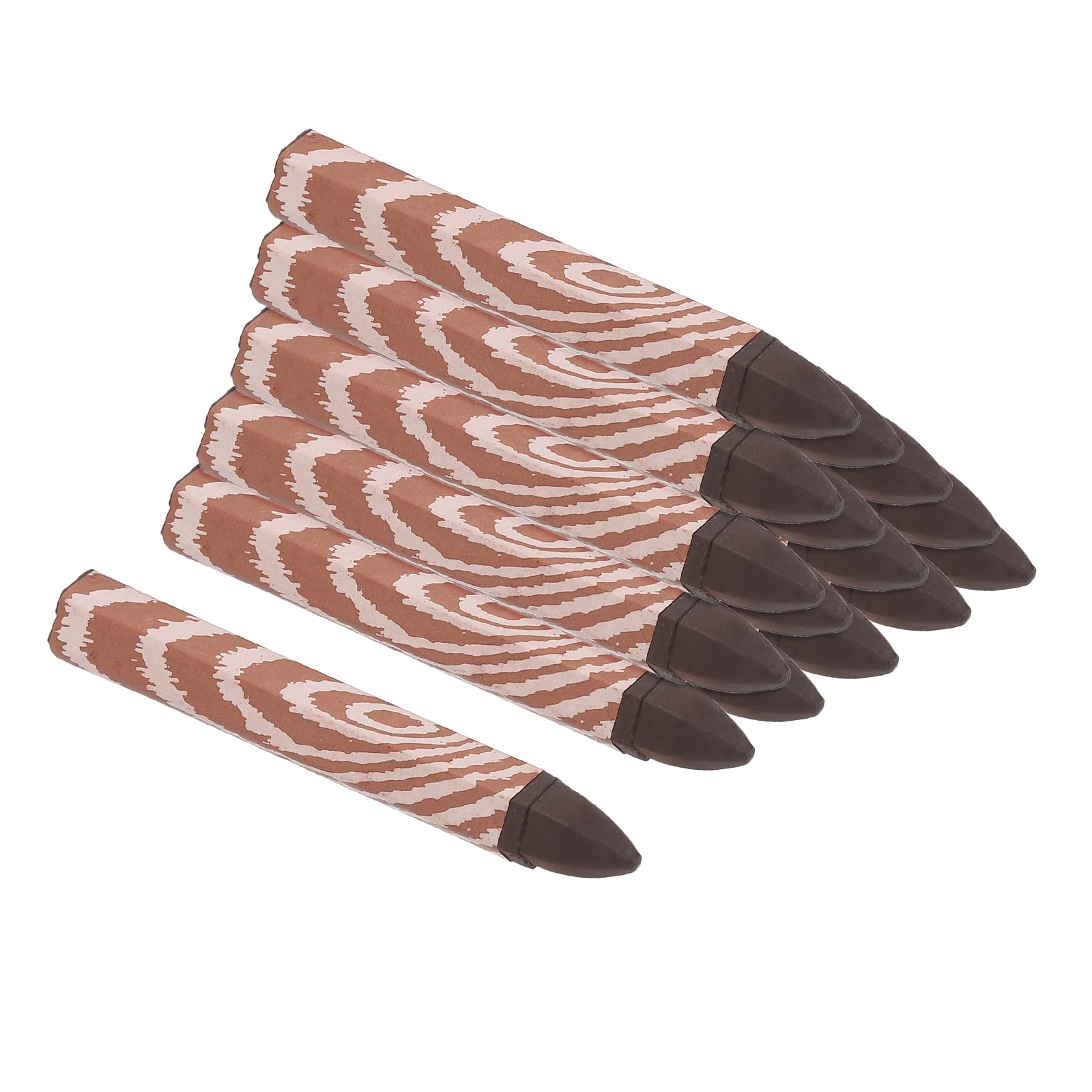 PATIKIL Lumber Marking Crayons, 50 Pcs 4x0.56 inch Hex Wax Tire Marker Drawing Crayons for Wood, Glass, Ceramics, Cartons, Cloth, Stone, Light Brown