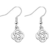 AKTAP Celtic Knot Earrings for Women Irish Lucky Flower Drop Dangle Jewelry