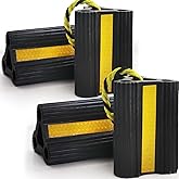 Wheel Chocks for RV Trailer Camper Truck Car, [2pair/4pack with Rope] Versatile Rubber Chocks Block Stopper for Tire with Ref