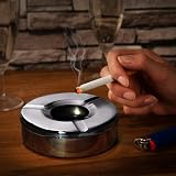 com-four® Stainless Steel Wind Ashtray with Removable Lid - Ø 11 cm view 2