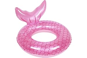 Oukitoymer Inflatable Swim Ring, Cute Mermaid Dinosaur Unicorn Mouse Swimming Pool Floats Tube Raft, Water Bathtub Beach Party Toys Swimming Trainer Floaties for Toddlers Kids Aged 4-10