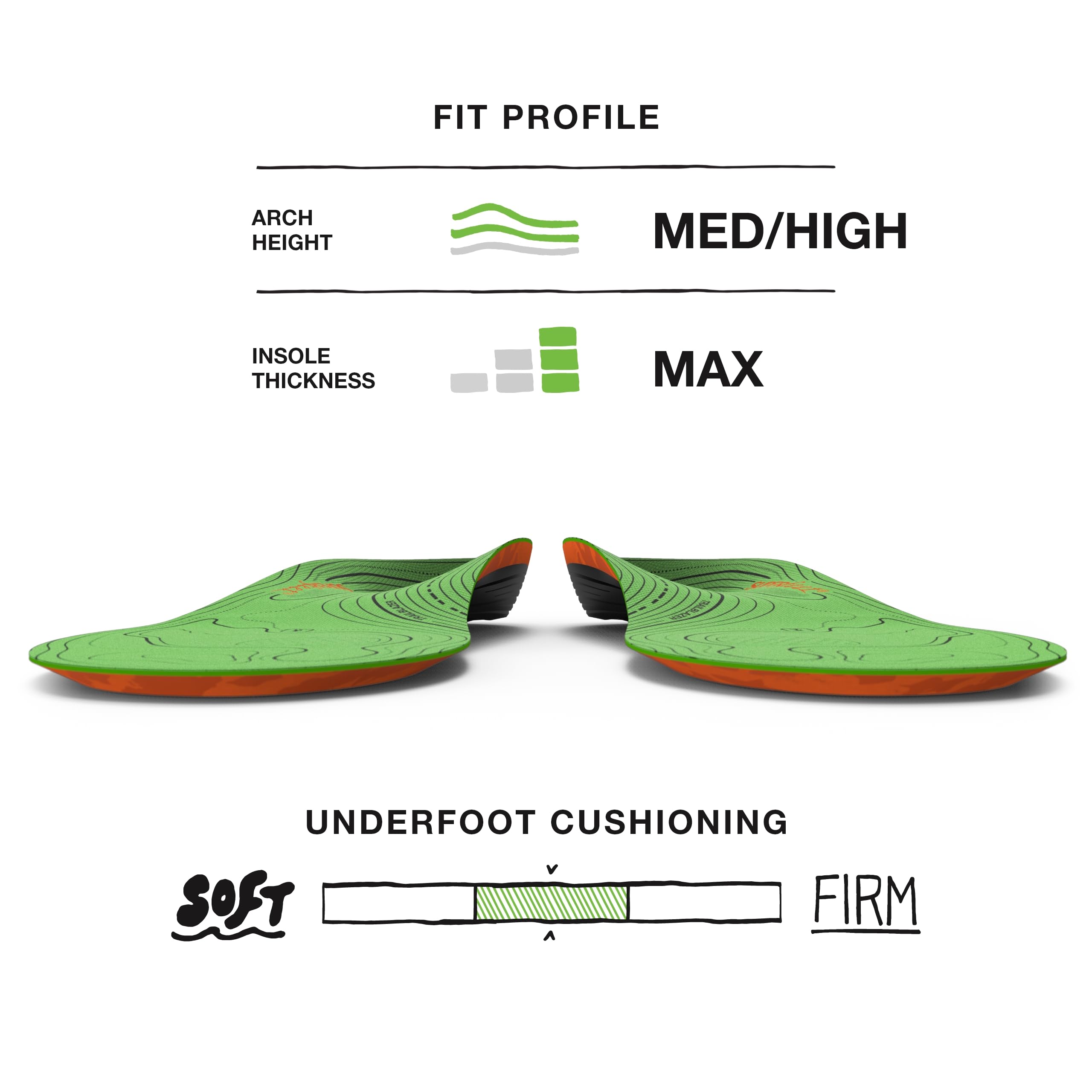 Superfeet Hike Support Insoles - Trim-to-Fit Comfort Carbon Fiber Orthotic Inserts for Hiking Boots or Shoes - Professional Grade - 9.5-11 Men, 10.5-12 Women