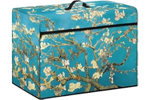 Goronwyfloyd Almond Blossom Van Gogh Pattern Sewing Machine Polyester Cover Dustproof and Foldable Cover for Most Standard Singer and Brother Sewing Machine