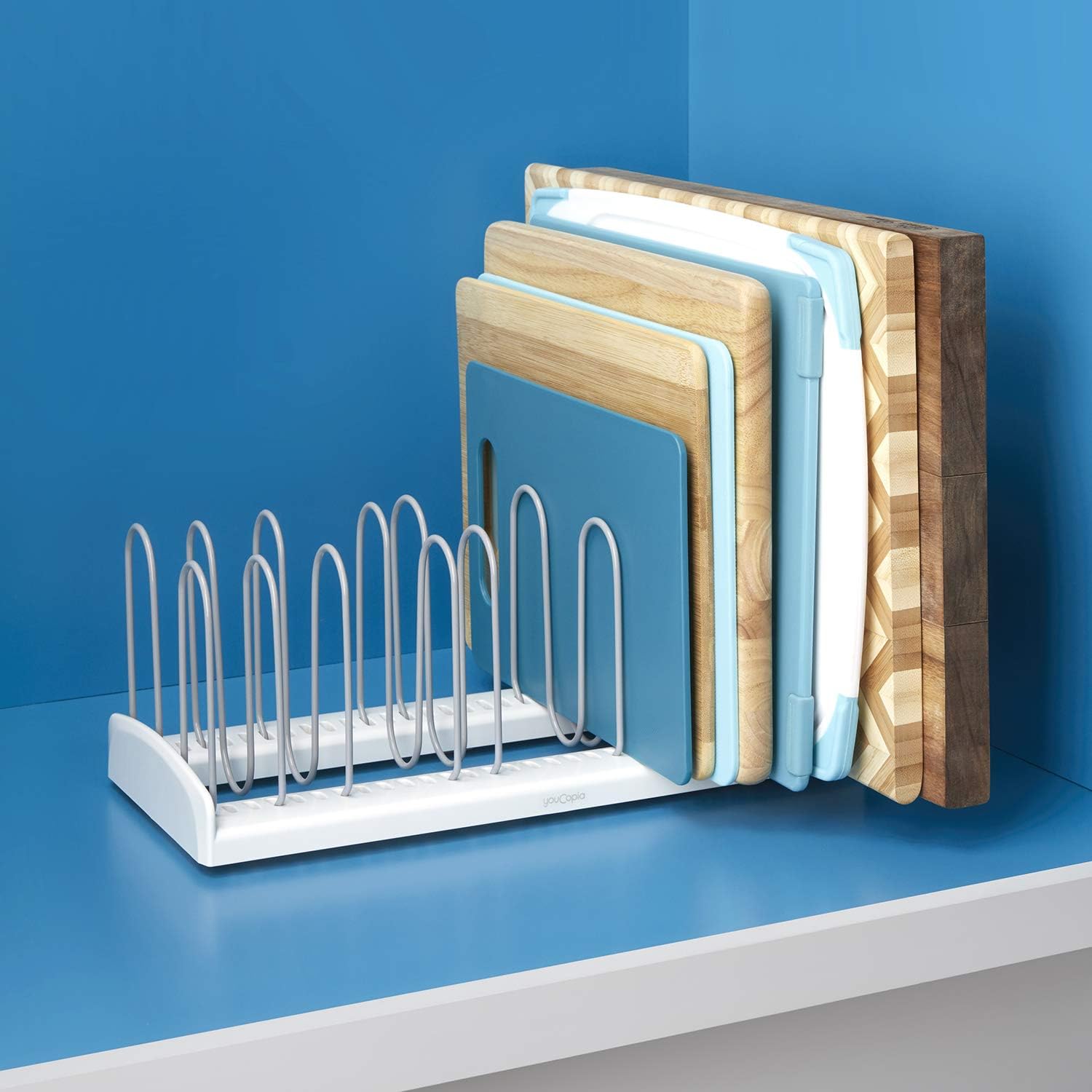 YouCopia Pan and Lid Rack StoreMore Adjustable, Large, White: Kitchen & Dining