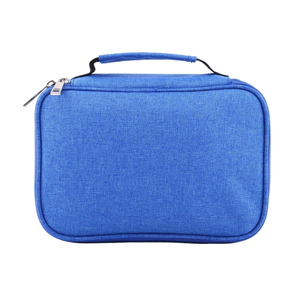 72 Slots Pen Pencil Case Holder, Multi-Layer Foldable Case Large Capacity Zipper Pen Bag Pen Organiser Zipped Art Supplies Storage for Artist Students Office Art Craft(Blue)