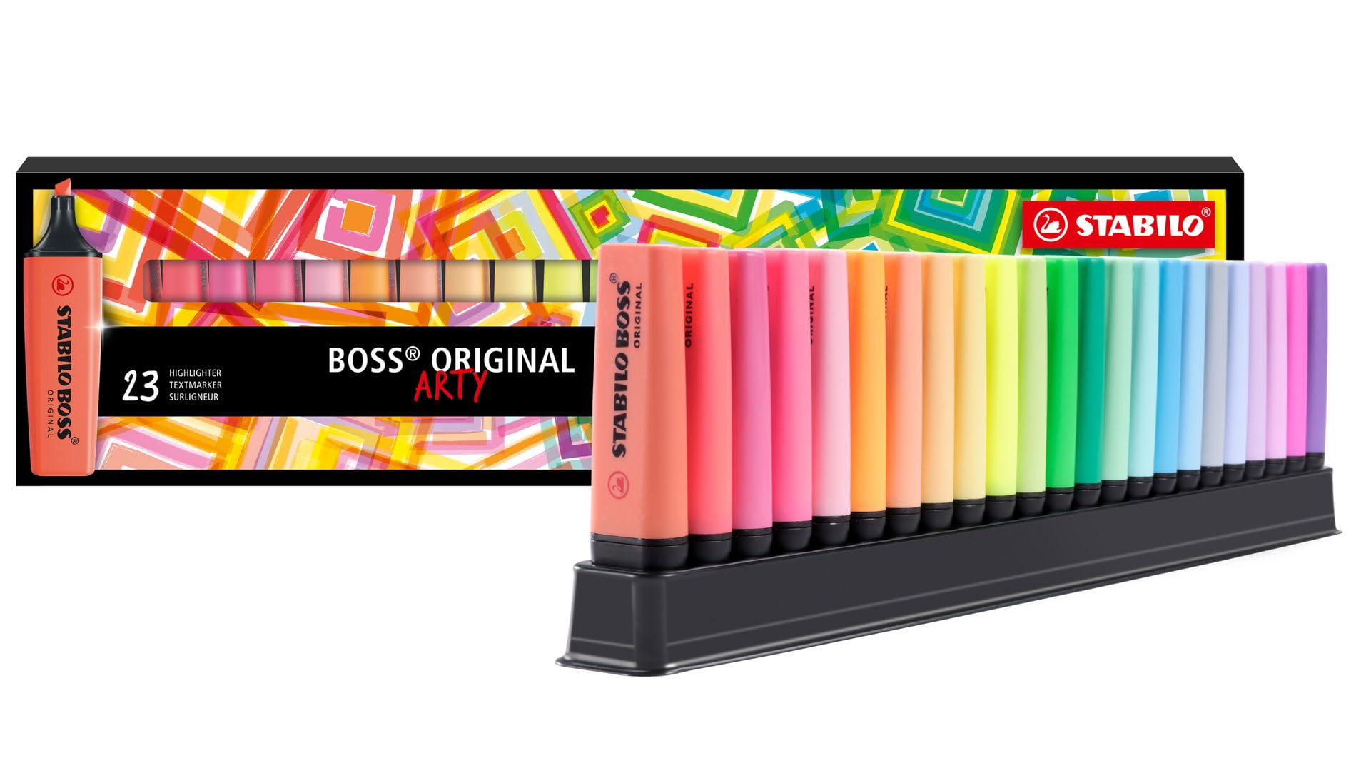 STABILO BOSS ORIGINAL - Highlighter - ARTY - Deskset of 23 - Assorted Colours