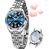 OLEVS Womens Automatic Watch Diamond Luxury Date Ladies Dress Classic Self Winding Wrist Watches Luminous Waterproof