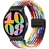 20mm Magnetic Band Compatible With Samsung Galaxy Watch 4 5 6 7 40mm 44mm/Watch 4 6 Classic 42mm 46mm 43mm 47mm/Watch 5 Pro 45mm/Watch 3 41mm/Active 2 Stretchy Braided Strap for Women Men