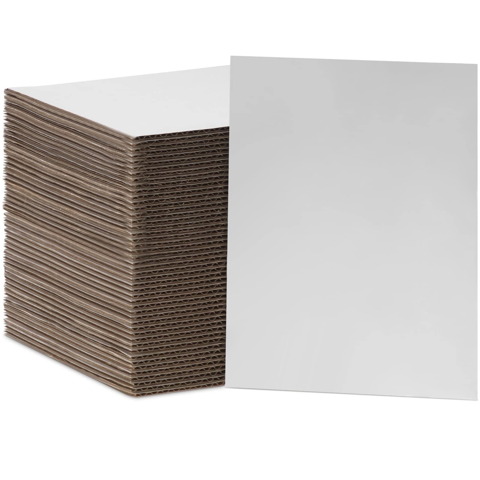 Photo 1 of 100 Pcs Corrugated Cardboard for Crafts 5 x 7 Inch Flat Cardboard Pads Corrugated Paper White Cardboard Sheets Cardboard Poster Board for Shipping Mailing Picture Frame Backing DIY Projects, White