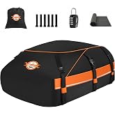 Sailnovo Aerodynamic Rooftop Cargo Carrier Bag, 20 Cubic Feet Waterproof | Fit Most Vehicles with/Without Rack, Hold Luggage for 4-6, Include Anti-Slip Mat, Storage Bag, Reinforced Straps &amp; Lock