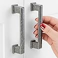 ASKANO 3-3/4 Inch Hole Centers, Antique Iron Stepped Kitchen Cabinet Pull Handle ZP2206 | Pack of 10, Solid Hardware for Drawer, Dresser, Bathroom, Vanity, Furniture Door, Cupboard, Bedroom, 3.8"