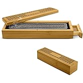 Wooden Incense Holder Burner with Storage - Incense Stick Holder & Ash Catcher for Meditation, Yoga, Bedroom, Study, Office - Exquisite Incense Burner for Home Decor