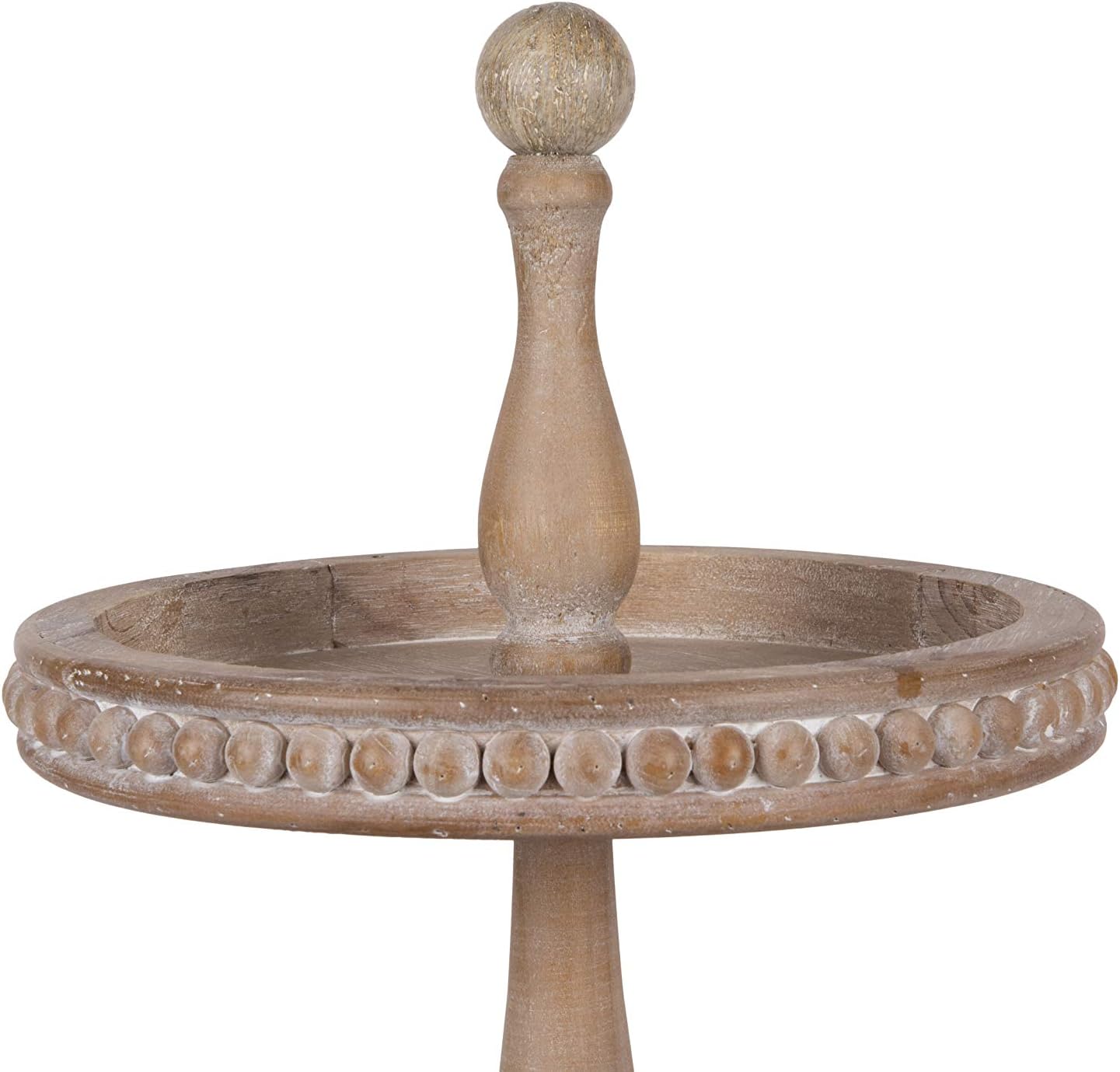 Creative Co-Op Whitewashed Round Decorative Wood Tray: Home & Kitchen