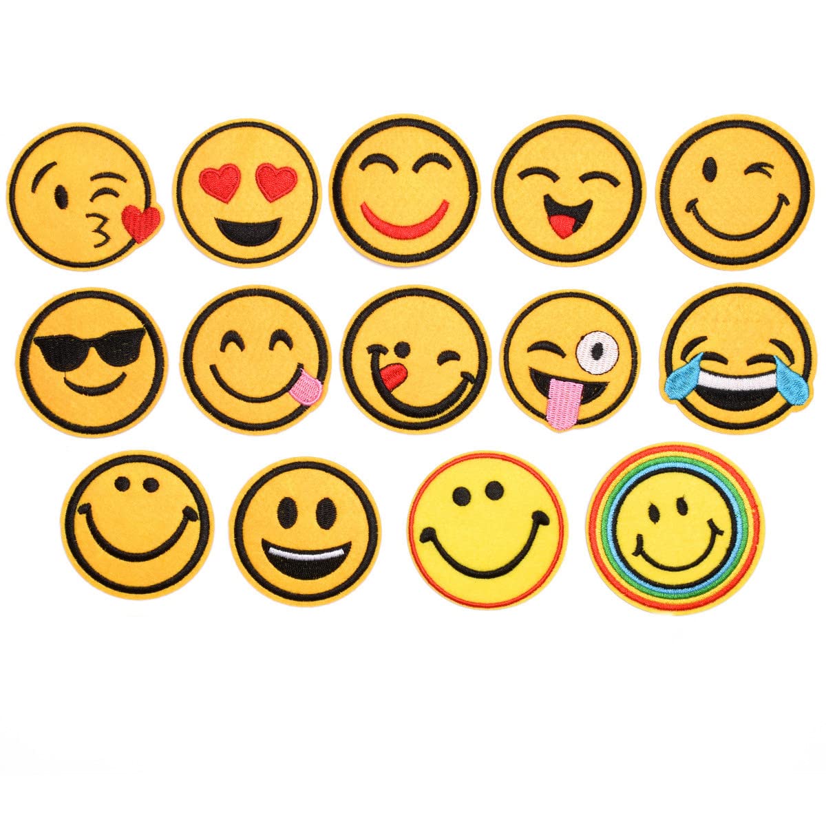 Iron on Patches Emoji Patches DIY Clothes Patches Embroidery Applique for Sewing Or Iron-on for T-Shirt Jeans