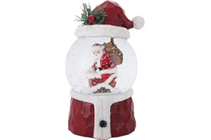 DUSVALLY Santa Snow Globe Gift for Kid & Adult, Music Glitter Water Ball for Christmas & New Year, 7''H Music Box Crystal 100mm Glass Ball Decoration for Home & Office & Bar & Shopping Mall