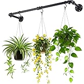 Bigmeta 34in Hanging Planters Rod for Indoor Plants - Max. Load 44 lb Black Metal Holder Rod for Wall Ceiling Decor, 1 Pcs (Pot Chain & Plants Not Included)