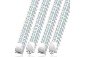 SHOPLED 4FT LED Shop Light, 48W 7200LM 6000K Cool White, D-Shape 300° Beam Angle, Linkable T8 LED Tube Lights Fixtures, 4 Foot Shop Lights for Workshop Garage Workbench, ETL Listed, 4 Pack