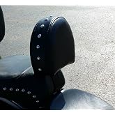 Grasshopper Limited Drivers Backrest for Harley Davidson Softail or Fatboy 07-17 STUDDED Quick Release Complete System AMERICAN MADE Stock Seats Only