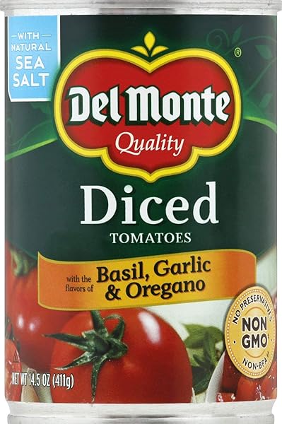 DEL MONTE CANNED DICED TOMATOES WITH BASIL, GARLIC...