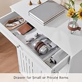 Yaheetech 5-Tier Shoe Cabinet White Wooden Shoes Storage Cabinet with Drawer view 7